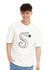 Forest Oversized Heavy Weight Air-Cotton Oversized Snake Crew Neck T Shirt Men |Baju Tee Shirt Lelaki- 621434