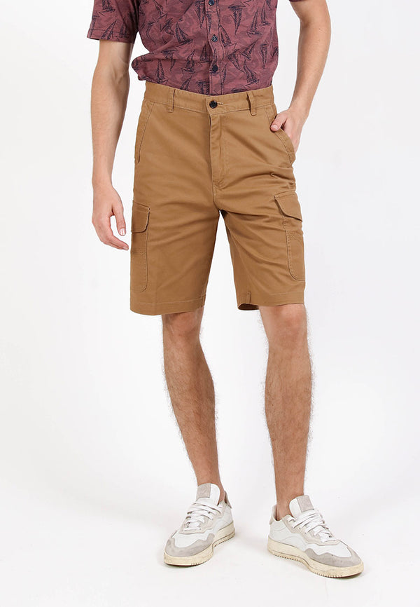 Forest Stretchable Cotton Twill Cargo Bermuda Shorts | Seluar Pendek Lelaki - 670206