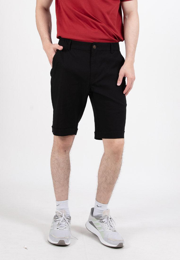 Forest Stretchable Cotton Elastic Waist Regular Cut Men Short Bermuda | Seluar Lelaki - 670215