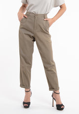 Forest Ladies Cotton Twill Bermuda Button Waist Casual Chino Long Pants | Seluar Perempuan - 810443