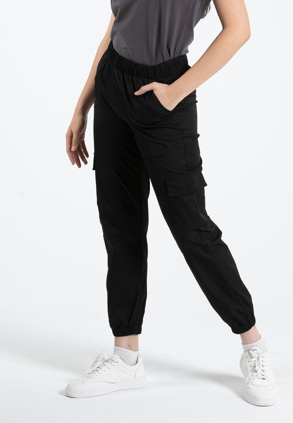 Forest Ladies Polyester Elastic Waisted Cargo Pants Women Casual Jogger Long Pants | Seluar Panjang Perempuan - 810494