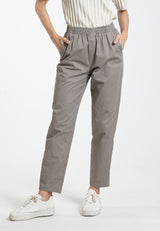 Forest Ladies Cotton Tapered Pants Women Plain Elastic Waist Long Pants | Seluar Panjang Perempuan - 810495