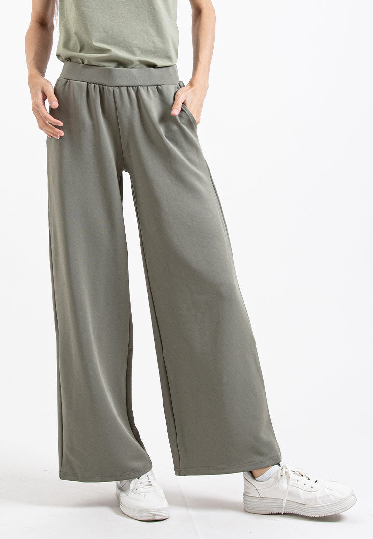 Forest Ladies Wide Leg Pants Roman Women Casual Long Pants | Seluar Perempuan - 810533