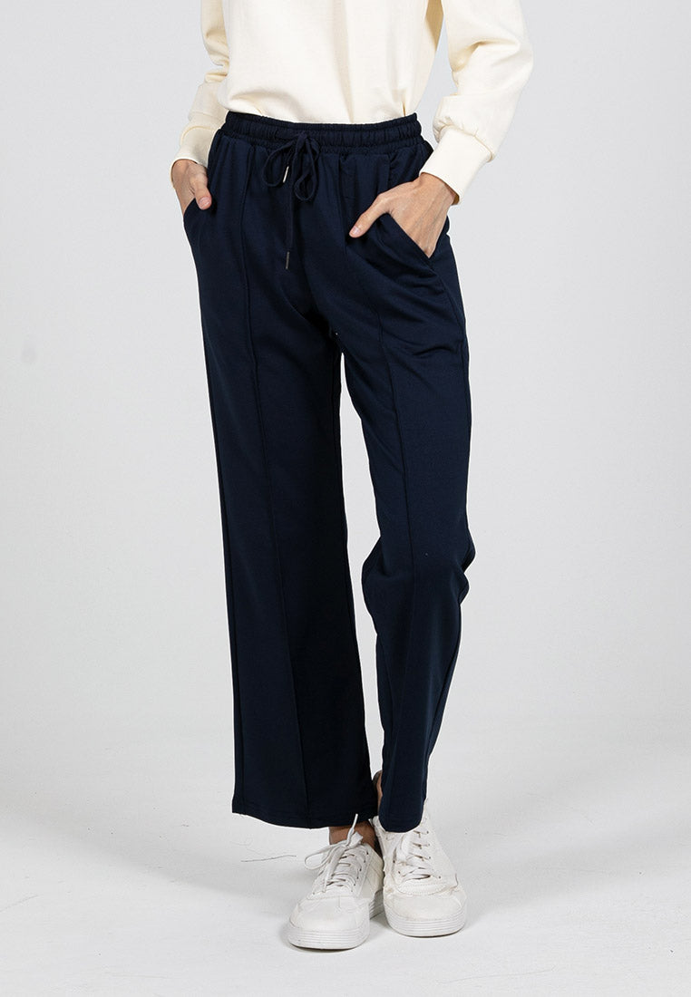 Forest Ladies Casual Polyester Elastic Waist Women Casual Wide Leg Long Pants |Seluar Panjang Perempuan Palazzo - 810541