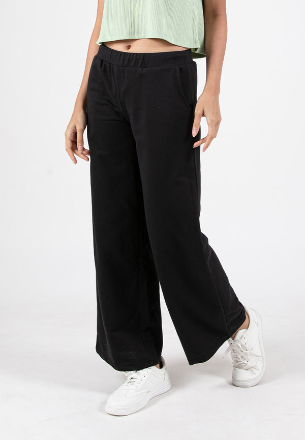 Forest Ladies Cotton Terry Wide Leg Pants Women Casual Long Pants | Seluar Palazzo Perempuan - 810544