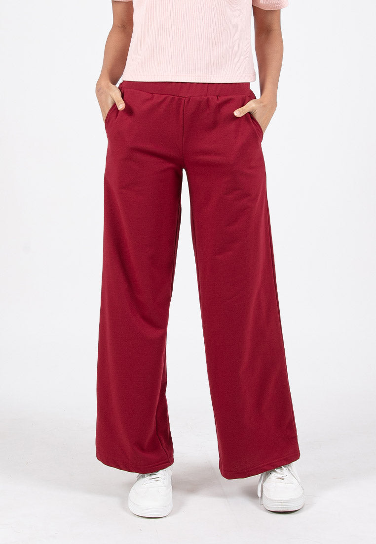 Forest Ladies Cotton Terry Wide Leg Pants Women Casual Long Pants | Seluar Palazzo Perempuan - 810544