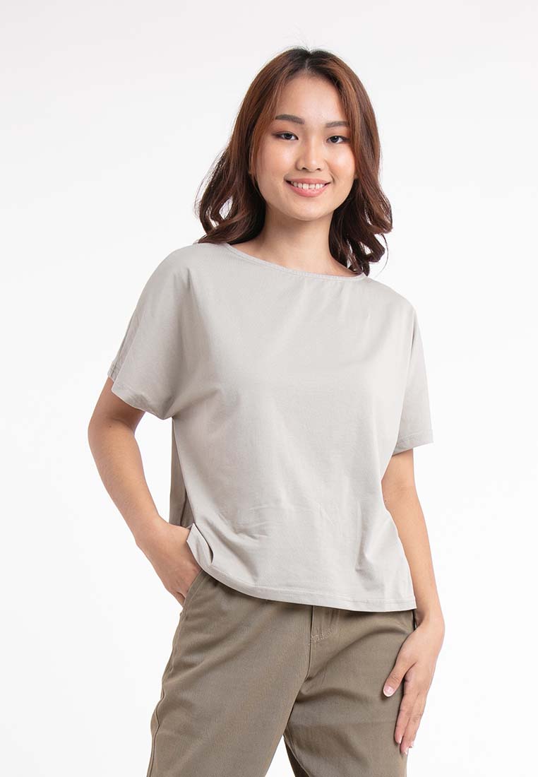 Forest Ladies Premium Soft-Touch Cotton Crew Neck Drape Tshirt Women | Baju T Shirt Perempuan - 822101