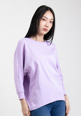 Forest Ladies Premium Interlock Cotton Crew Neck Drape Tshirt Women | Baju T Shirt Perempuan Lengan Panjang - 822206