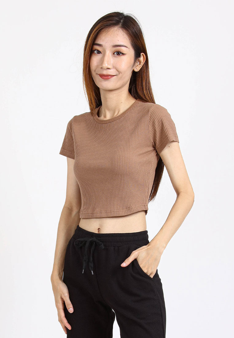 Forest Ladies 100% Cotton Stretchable Round Neck Tee | Baju T Shirt Perempuan - 822209