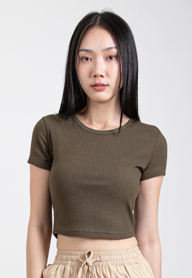 Forest Ladies 100% Cotton Stretchable Round Neck Tee | Baju T Shirt Perempuan - 822209