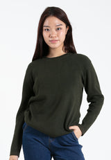 Forest Ladies Casual Basic Plain Long Sleeve Knit Sweater | Baju Perempuan Lengan Panjang - 822340