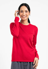 Forest Ladies Casual Basic Plain Long Sleeve Knit Sweater | Baju Perempuan Lengan Panjang - 822341