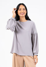 Forest Ladies Woven Long Bishop Sleeve Blouse | Baju Perempuan Lengan Panjang - 822366