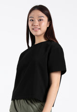 Forest Ladies Heavy Weight Cotton Boxy-Cut Round Neck Tee Ladies Casual Loose Fit Crop Top - 822403