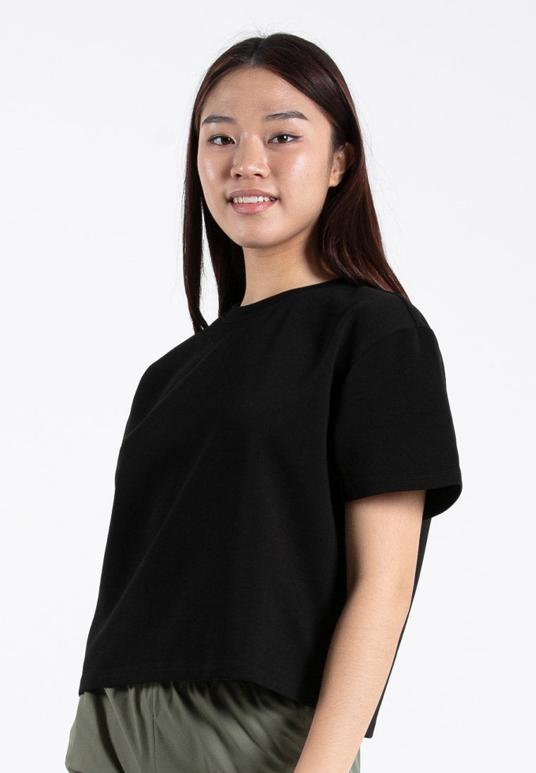 Forest Ladies Heavy Weight Cotton Boxy-Cut Round Neck Tee Ladies Casual Loose Fit Crop Top - 822403