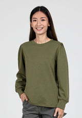 Forest Ladies Cotton Interlock Long Sleeve Women T-Shirt Casual Plain Sweatshirt | Baju Lengan Panjang Perempuan- 822412