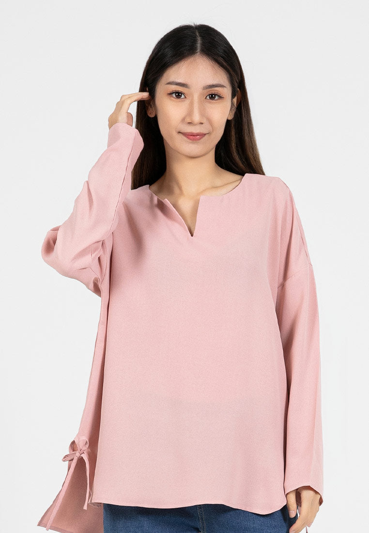 Forest Ladies Polyester Plain Blouse Women Long Sleeve Blouse | Baju Perempuan Lengan Panjang - 822420