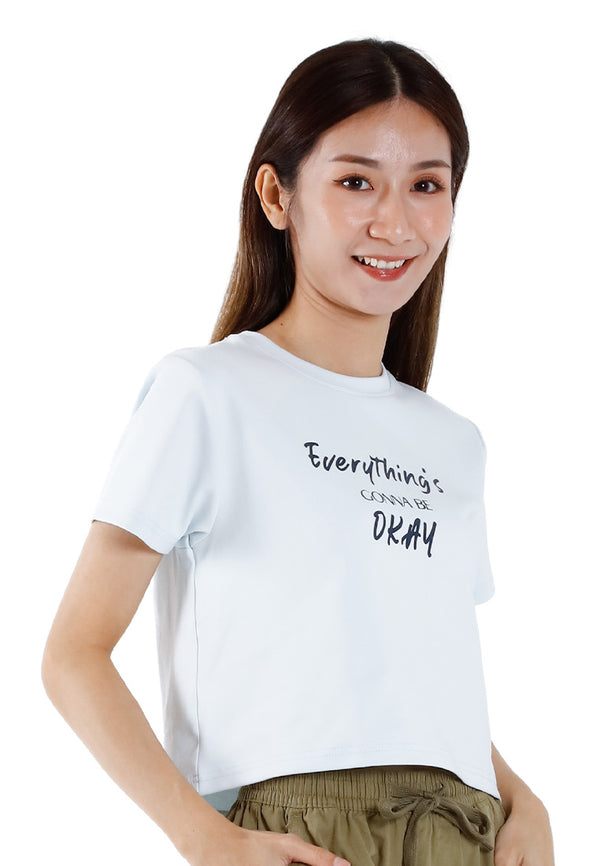 Forest Ladies Cotton Interlock Short Sleeve Round Neck T-Shirt Women Casual Graphic Tee Cropped Top - 822428