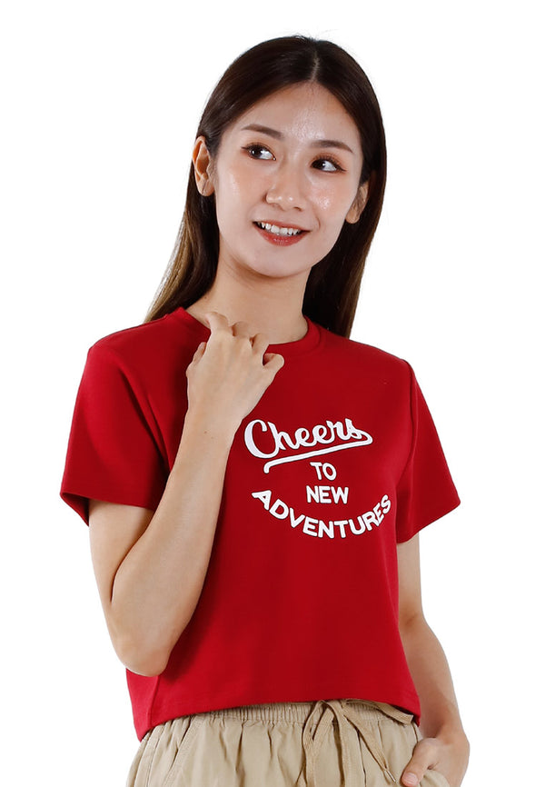 Forest Ladies Cotton Interlock Short Sleeve Round Neck T-Shirt Women Casual Graphic Tee Cropped Top - 822427