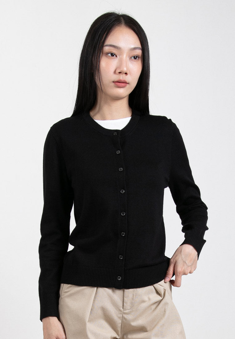 Forest Ladies Casual Basic Plain Long Sleeve Knit Cardigan | Baju Perempuan - 830124