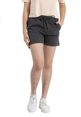 Forest Ladies Textured Polyester Elastic Waist Shorts Women Shorts | Seluar Pendek Perempuan - 860166