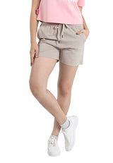 Forest Ladies Textured Polyester Elastic Waist Shorts Women Shorts | Seluar Pendek Perempuan - 860166