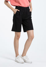 Forest Ladies Stretchable Cotton Linen Shorts Elastic Waist Women Casual Short Pants | Seluar Pendek Perempuan - 865112