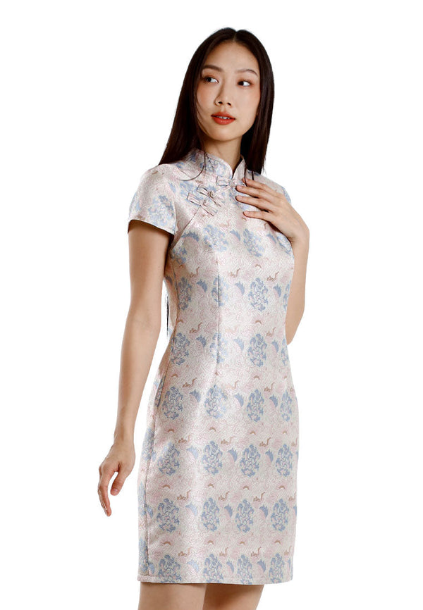 Forest Jacquard Tang Suit Cheongsam Dress | CNY 2025 Family Wear - 885090