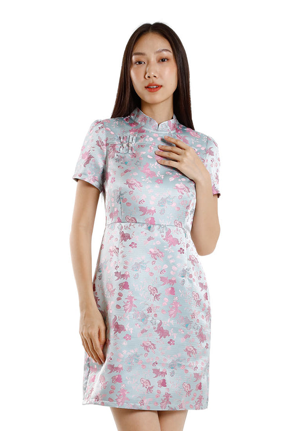 Forest Jacquard Cheongsam Mother and Daughter Cheongsam Set | CNY 2025 Family Wear - 885092, FK885092