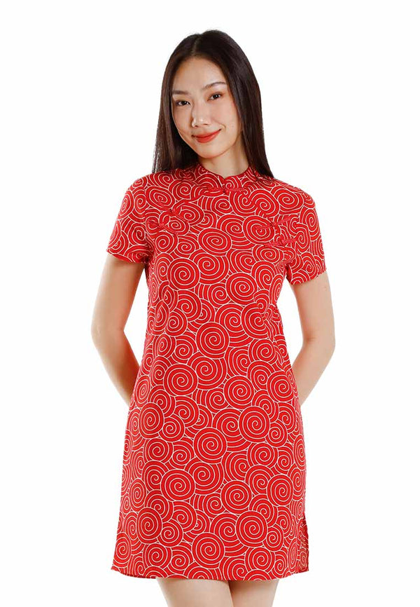 Forest Mandarin Collar Printed Kids Cheongsam Top | CNY 2025 Family Wear - 885107