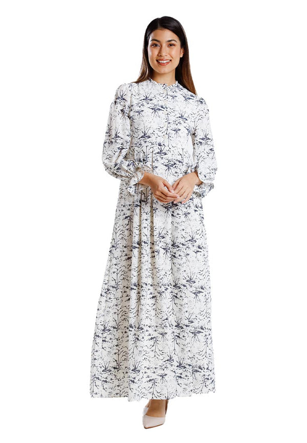 Forest Ladies Floral Pattern Maxi Dress Women Long Dress | Baju Perempuan - 885118