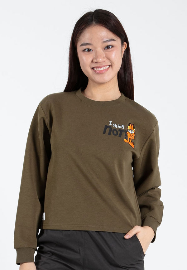 Forest x Garfield Heavy Weight (260gsm) Oversized Long Sleeve Ladies Top - FG820013