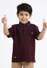 Forest Kids Soft-Touch Silky Cotton Slim Fit Mercerized Look Knitted Polo Tee | Baju T Shirt Budak Lelaki - FK20103