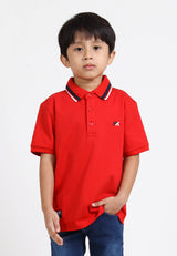 Forest Kids Premium Weight Cotton Stretchable Polo T Shirt Collar Tee | Baju T Shirt Budak Lelaki - FK20112