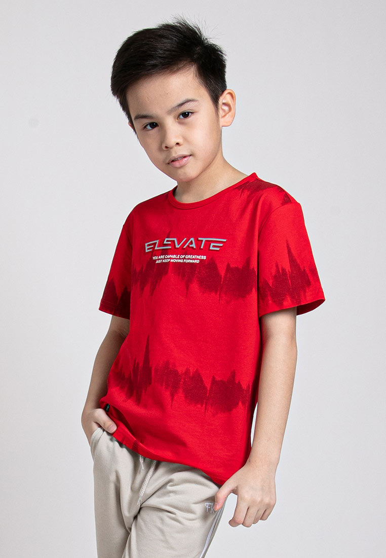 Forest Kids Stretchable Cotton  3D Fonts Effects Round Neck Tee | Baju T Shirt Budak Lelaki - FK20235