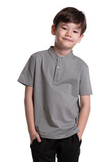 Forest Kids Premium Weight Cotton Stretchable Mandarin Collar T Shirt Kids | T Shirt Baju Budak Lelaki - FK20258