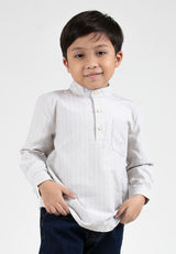 Forest Kids Boys Cotton Striped Long Sleeve Collar Shirt | Baju Kemeja Budak Lelaki Lengan Panjang - FK20262