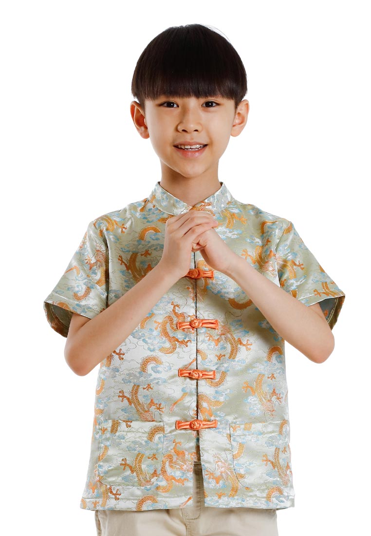 Forest Jacquard Tang Suit Cheongsam Dress | CNY 2025 Family Wear - FK20267