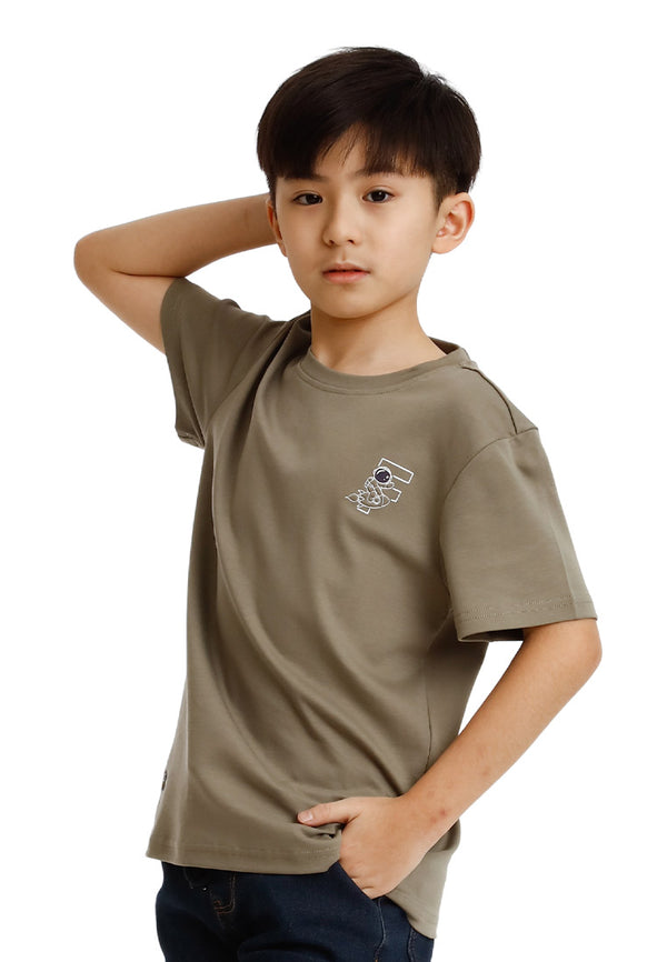Forest Kids Unisex Soft-touch 100% Cotton Regular Fit Stretchable Round Neck T Shirt Kids | T Shirt Baju Budak - FK20274