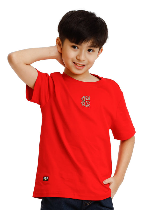 Forest Kids Unisex Soft-touch 100% Cotton Regular Fit Stretchable Round Neck T Shirt Kids | T Shirt Baju Budak - FK20275