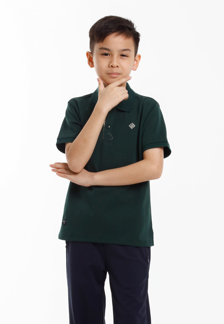 Forest Baju T Shirt Budak Lelaki | Kids Soft-Touch Silky Cotton Polo Tee - FK20324