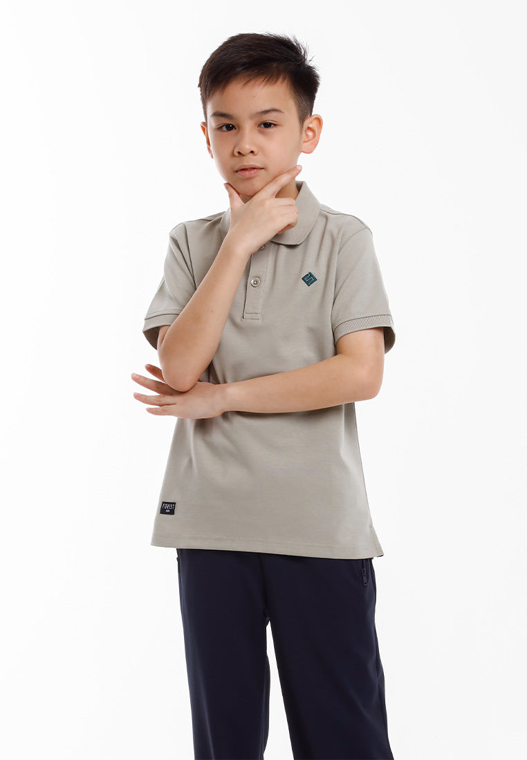 Forest Baju T Shirt Budak Lelaki | Kids Soft-Touch Silky Cotton Polo Tee - FK20324