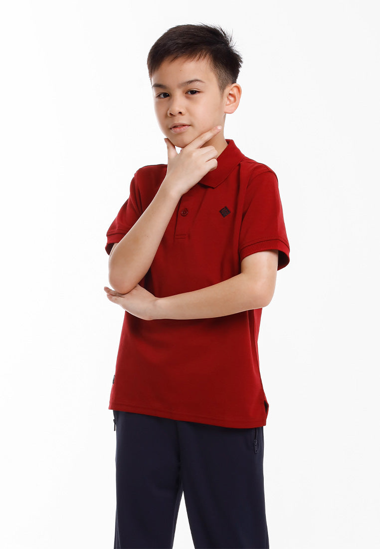 Forest Baju T Shirt Budak Lelaki | Kids Soft-Touch Silky Cotton Polo Tee - FK20324