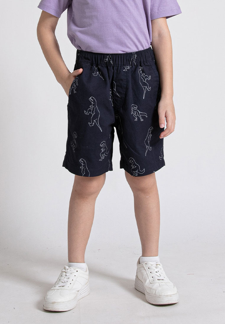 Forest Kids Boys Woven Full Print Cotton Twill Casual Shorts | Seluar Pendek Budak Lelaki - FK65043