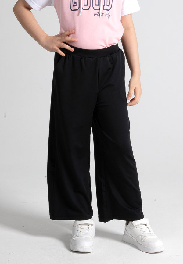 Forest Kids Girl Stretchable Soft Microbire Casual Palazzo Wide Leg Pants l Seluar Panjang Budak Perempuan - FK810019