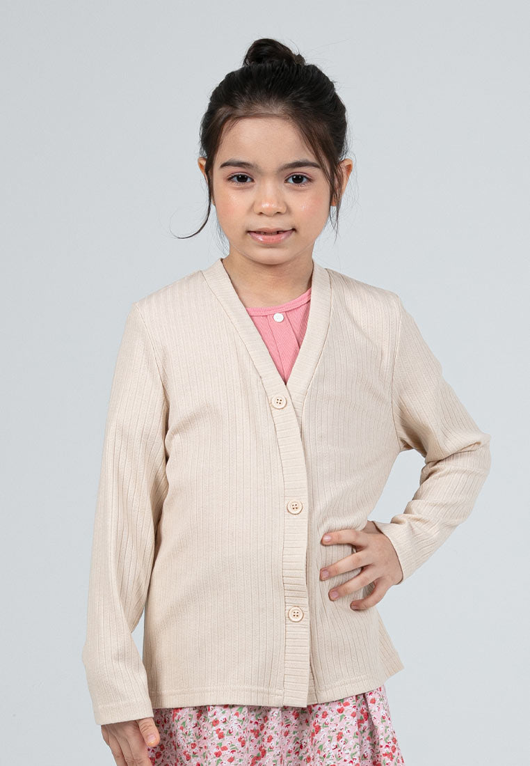 Forest Kids Girls Casual V Neck Knit Cardigan - FK83001