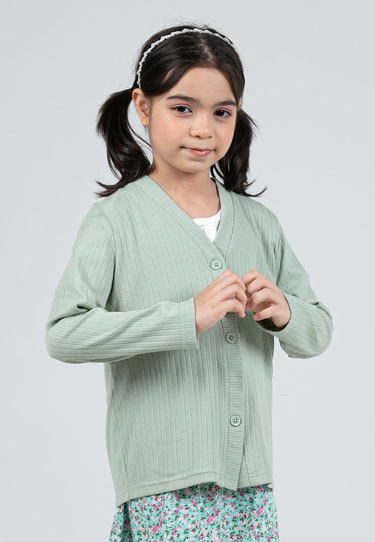 Forest Kids Girls Casual V Neck Knit Cardigan - FK83001