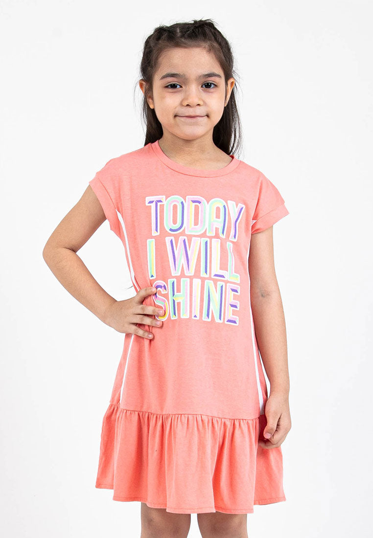 Forest Kids Girl 100% Cotton Single Jersey T-Shirt Girls Graphic Round Neck Dress | Baju Budak Perempuan - FK885045