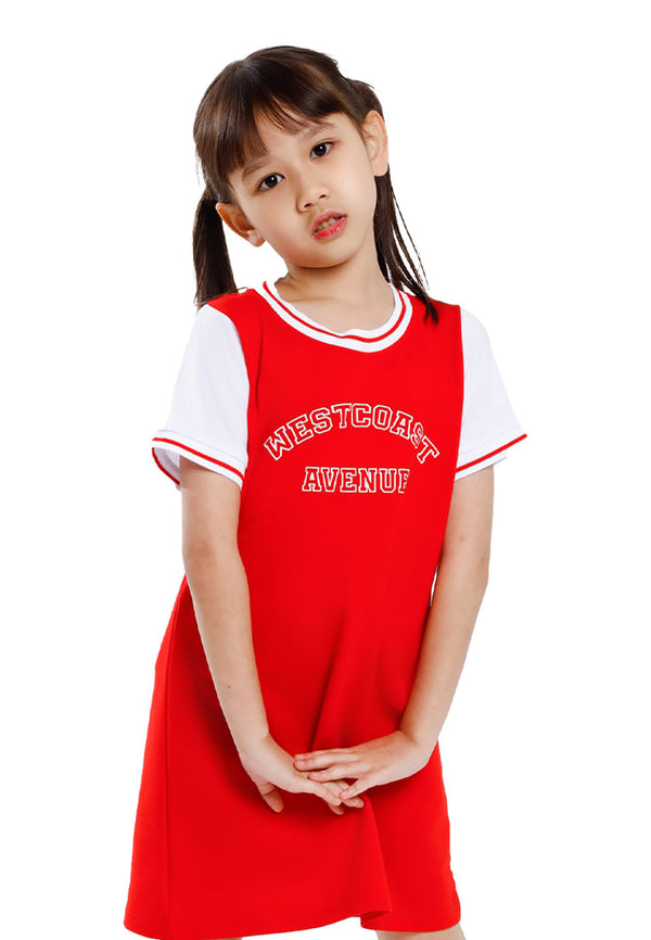 Forest Kids Girl Cotton Terry Short Sleeve Round Neck Dress | Baju Budak Perempuan - FK885076