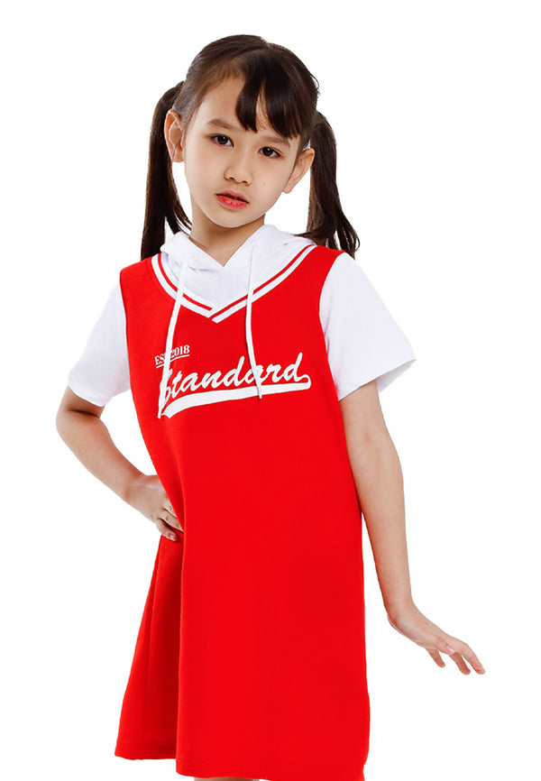 Forest Kids Girl Cotton Terry Short Sleeve Hoodie Dress | Baju Budak Perempuan - FK885078
